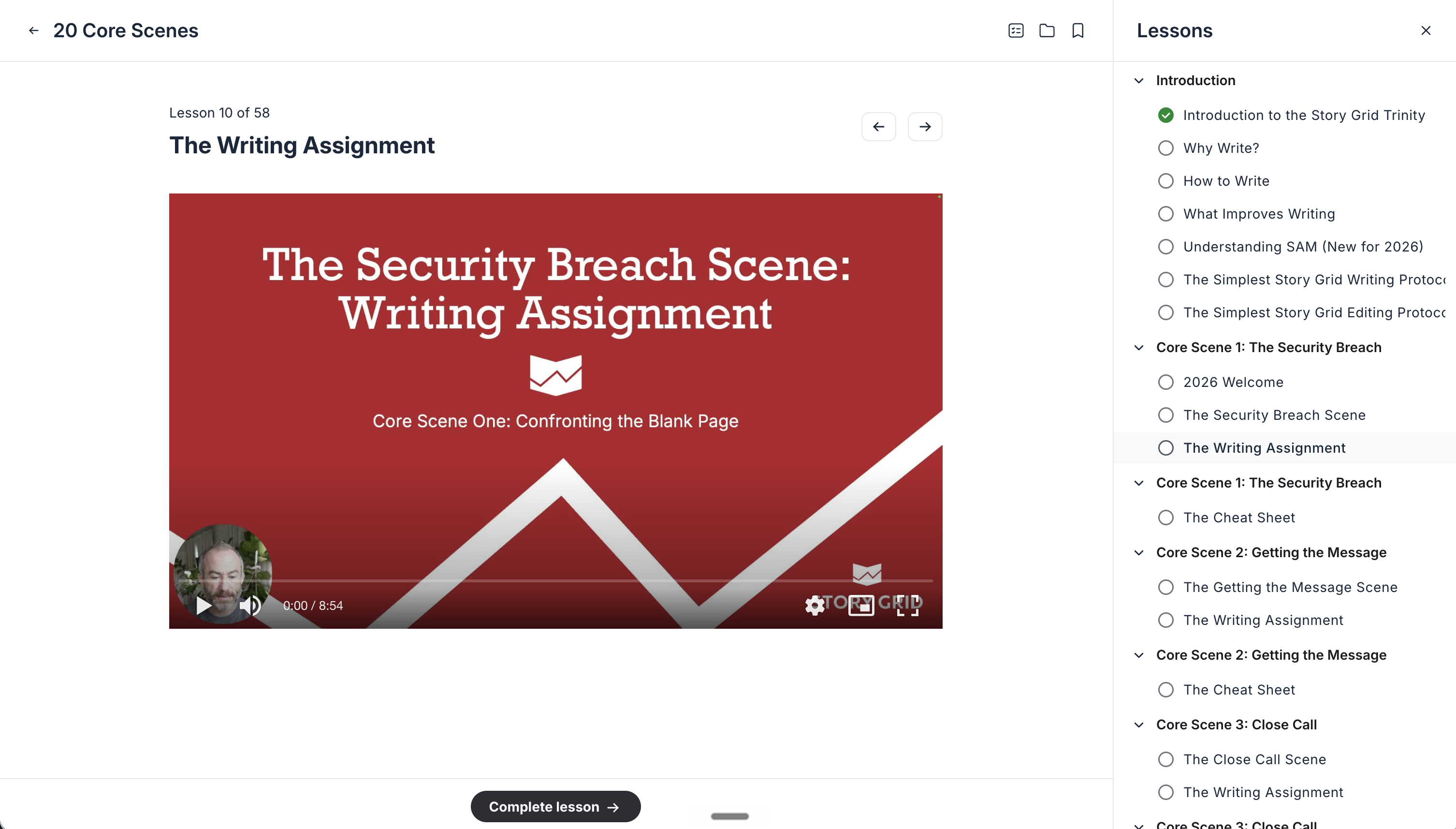Inside the 20 Core Scenes course
